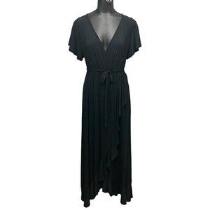 NEW Isabel Maternity Ruffle Midi Dress in Black Size Small
